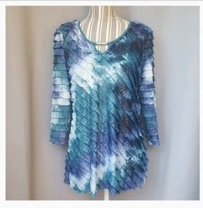🦋NWOT NY Collection tie dyed ruffled top
